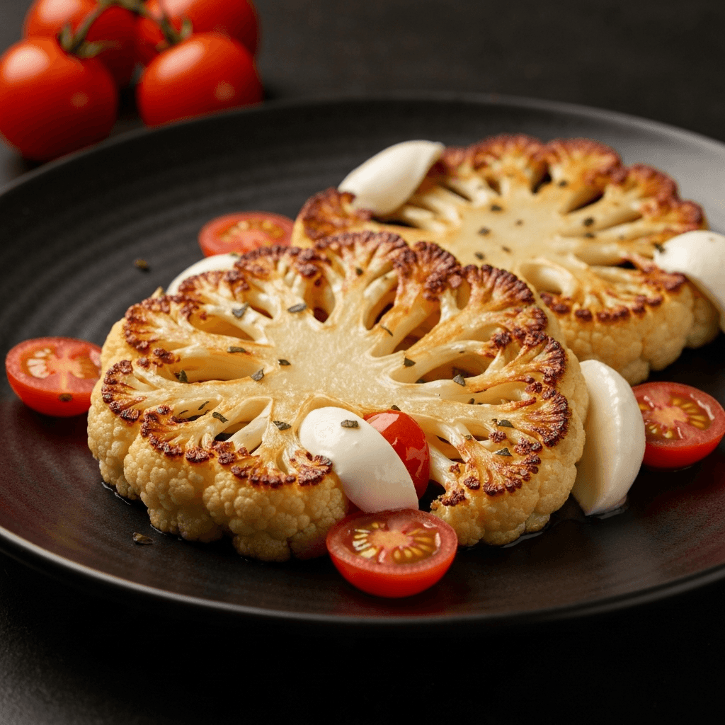 Roasted Cauliflower Steaks with Jersey Cheese Sauce