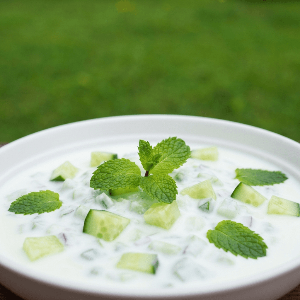 Cucumber Raita with Mint and Yogurt