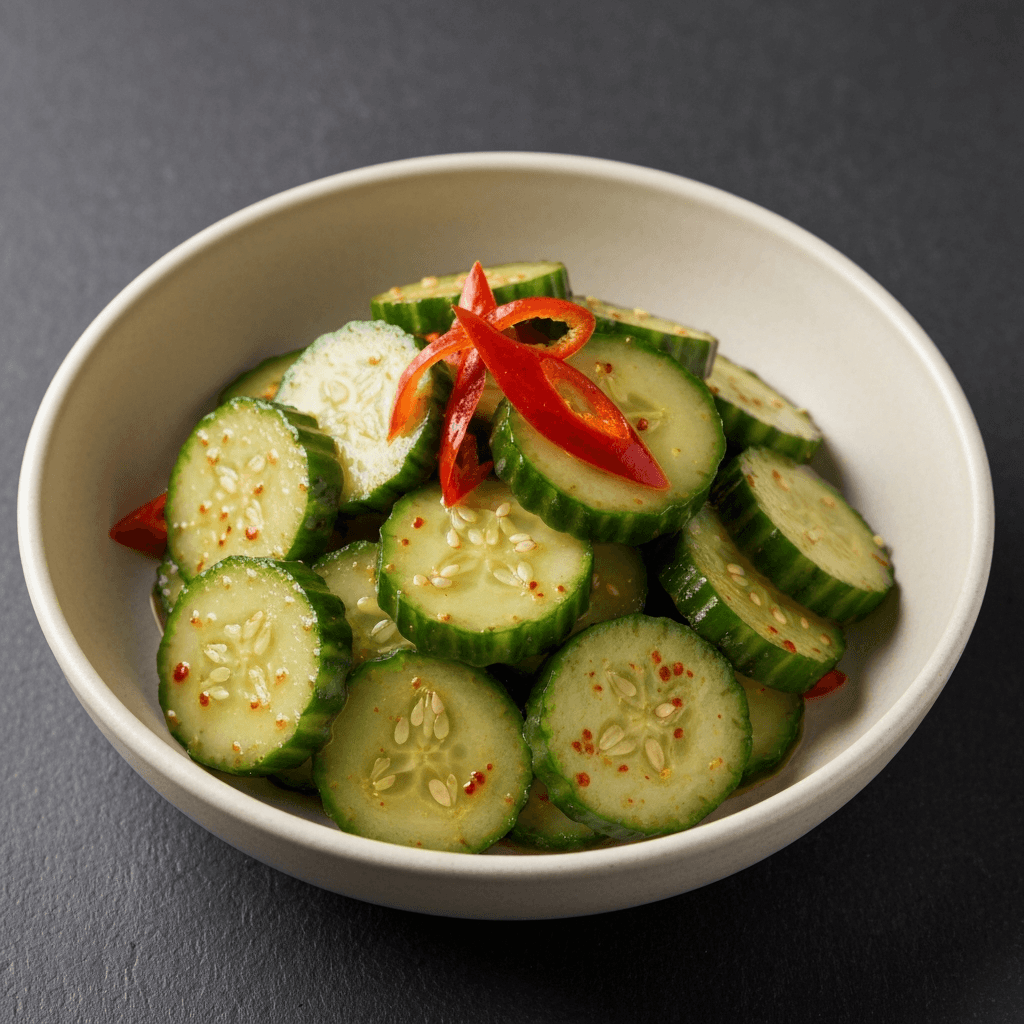 Korean Cucumber Salad (Oi Muchim) with Sesame Dressing
