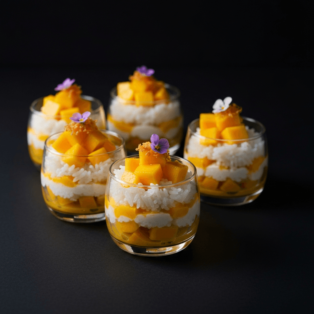 Mango Sticky Rice Pudding Parfaits