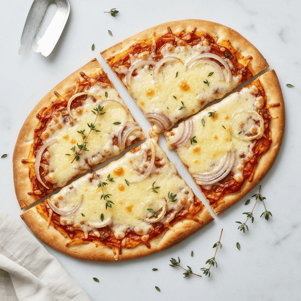 French Onion Soup Flatbread Pizza