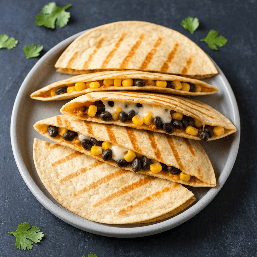 Spicy Black Bean and Corn Quesadillas