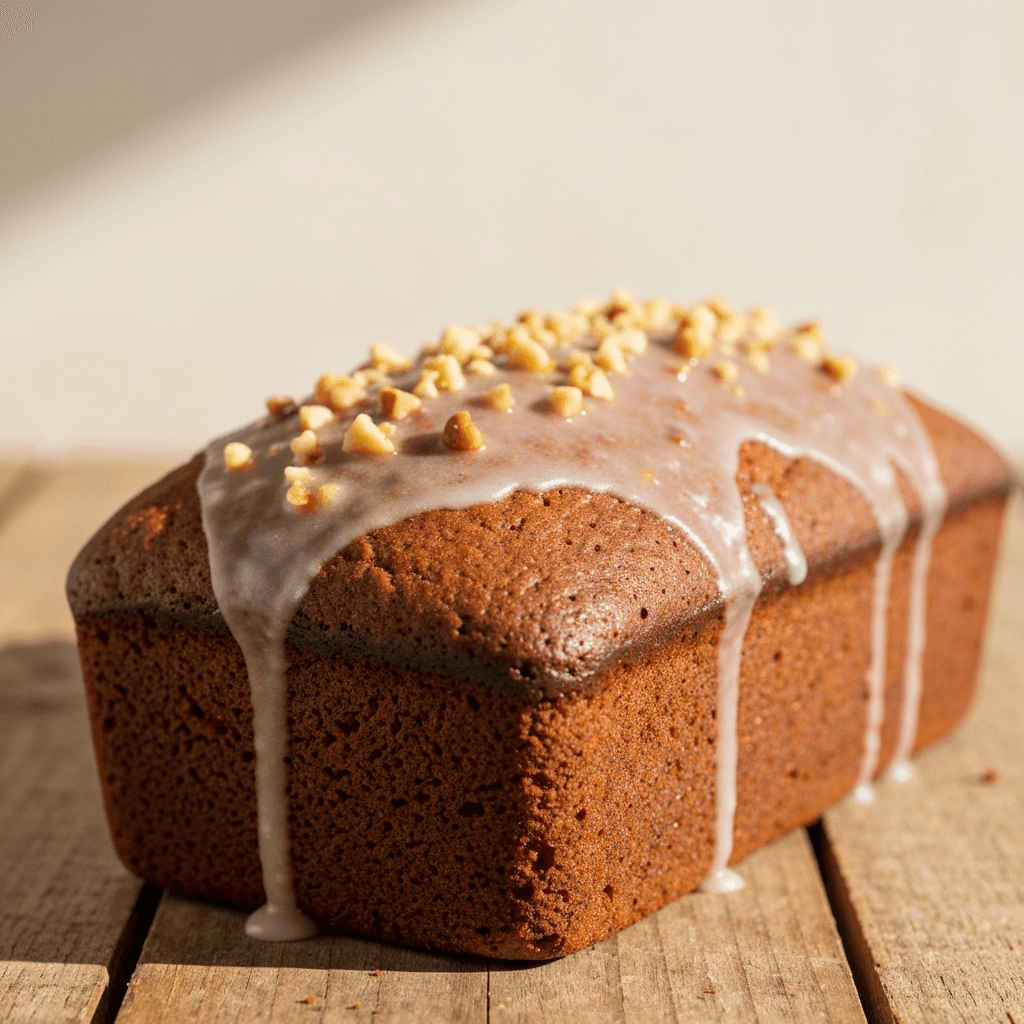 Gingerbread Loaf Cake with Lemon Glaze