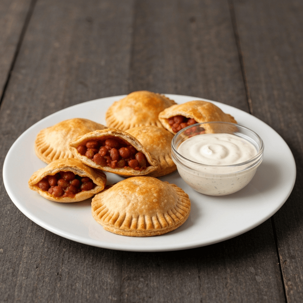 Chili Empanada Hand Pies with Spicy Ranch Dipping Sauce