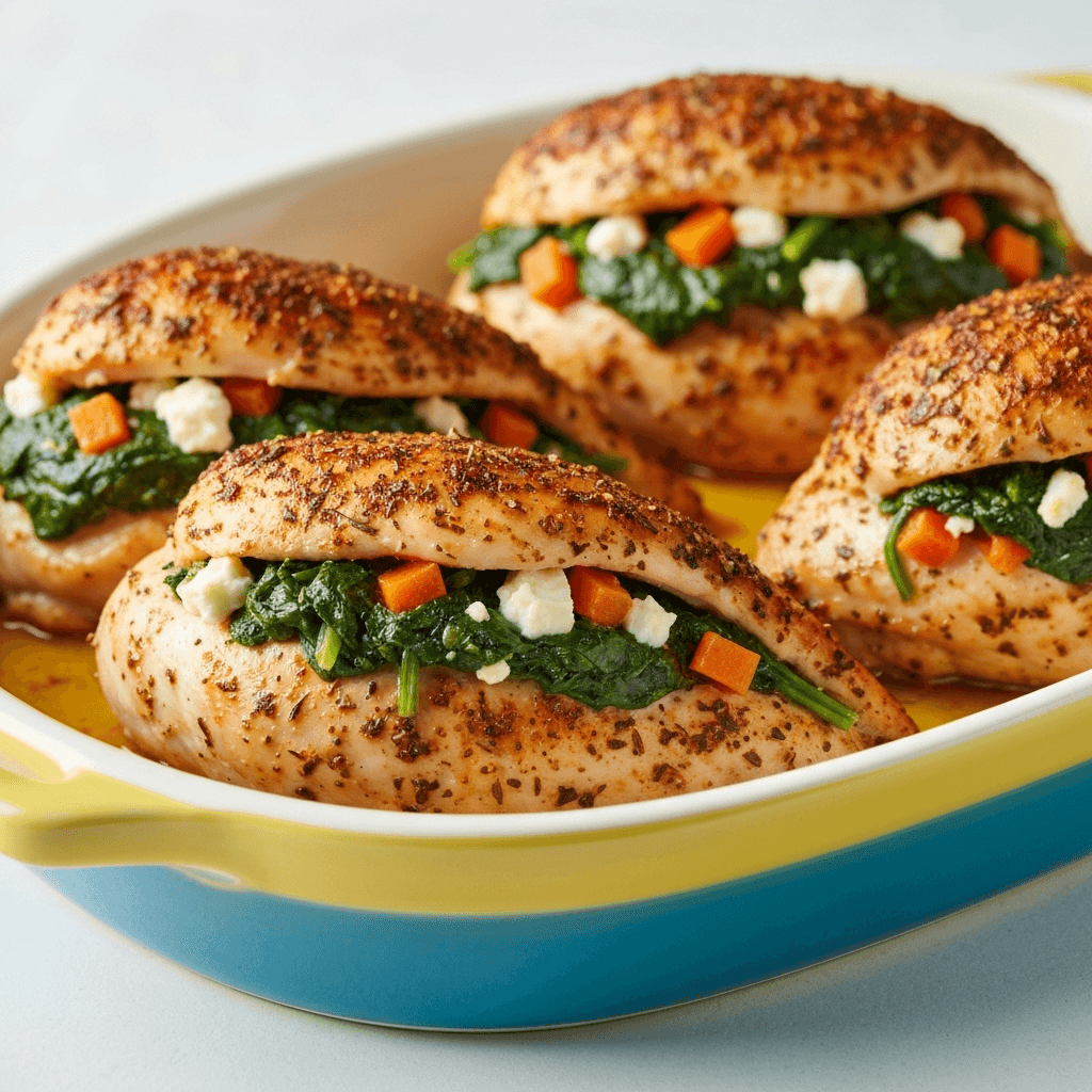 Spinach and Carrot Stuffed Chicken Breast