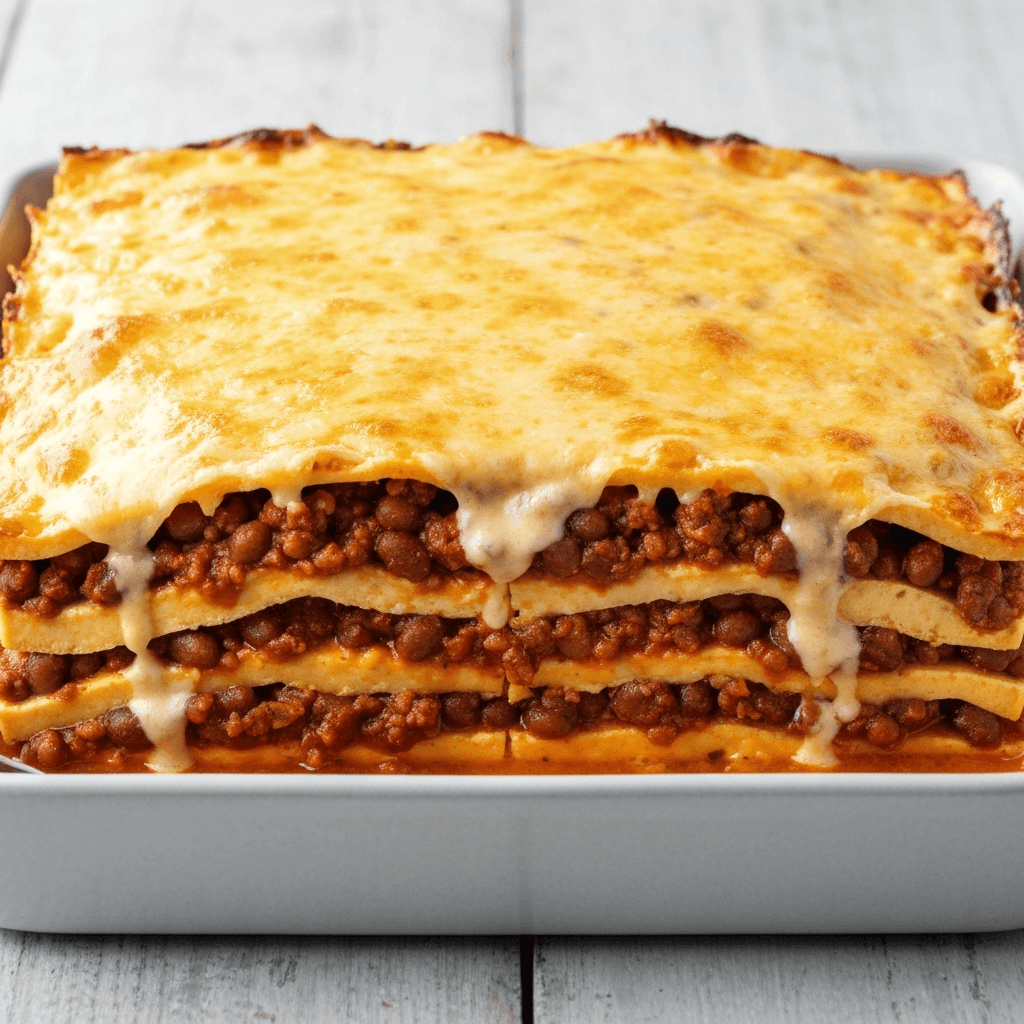 Chili Relleno Casserole with a Creamy Poblano Sauce