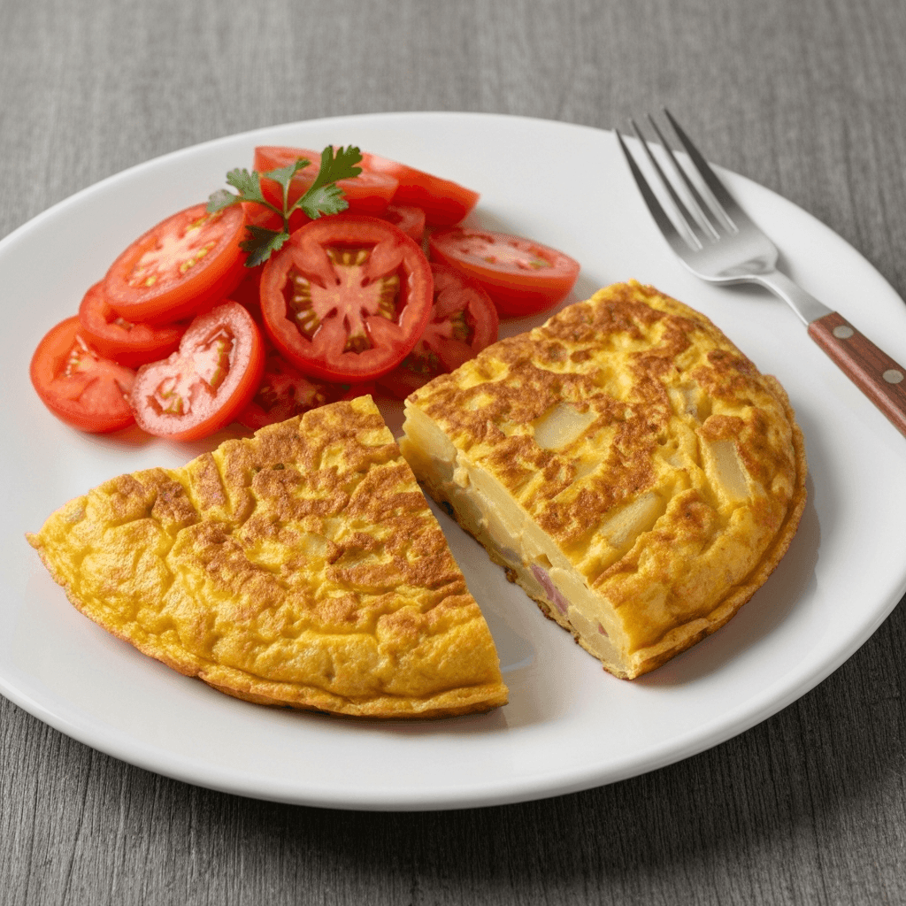 Spanish Tortilla with Tomato Salad