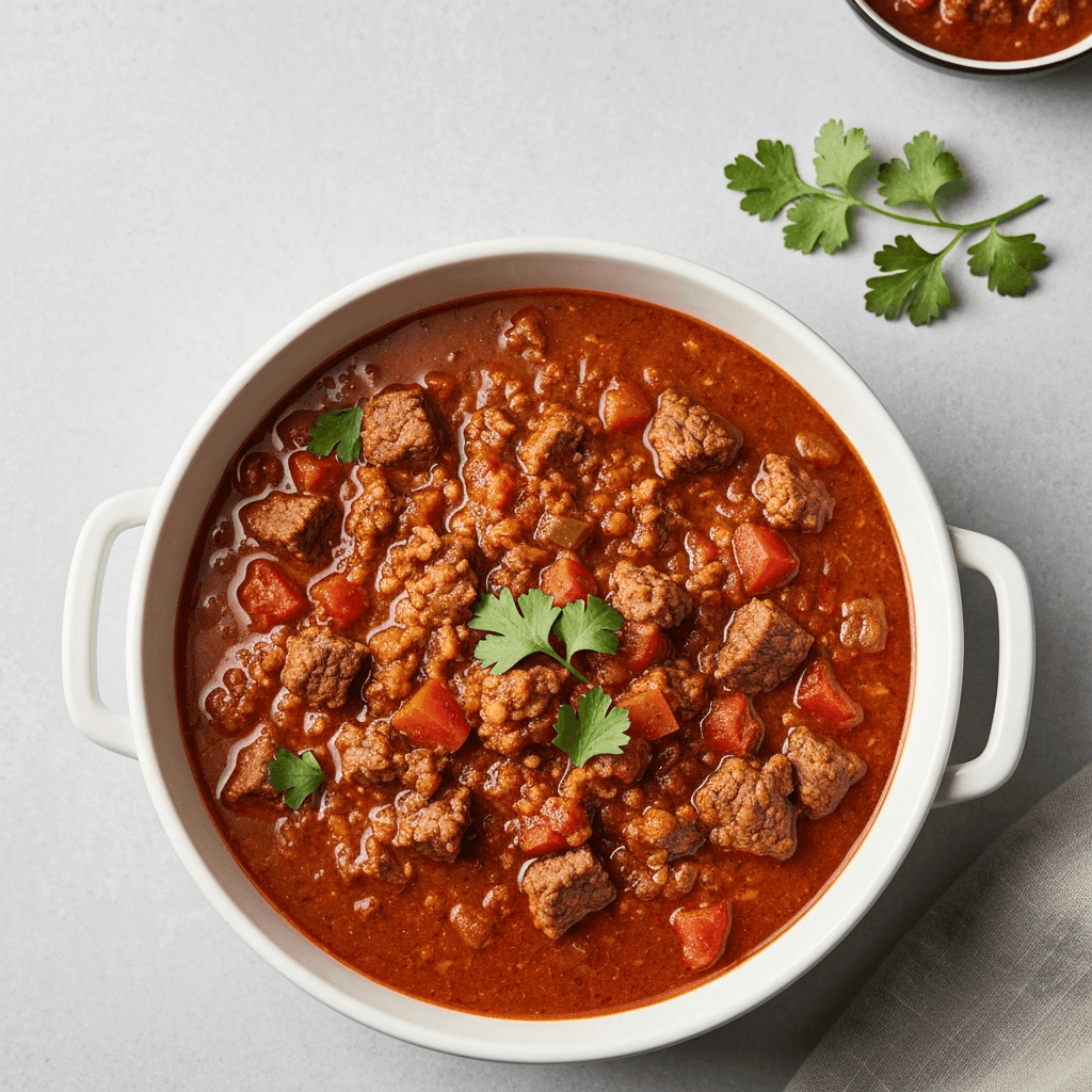 Slow Cooker Beef and Chorizo Chili with Dark Chocolate