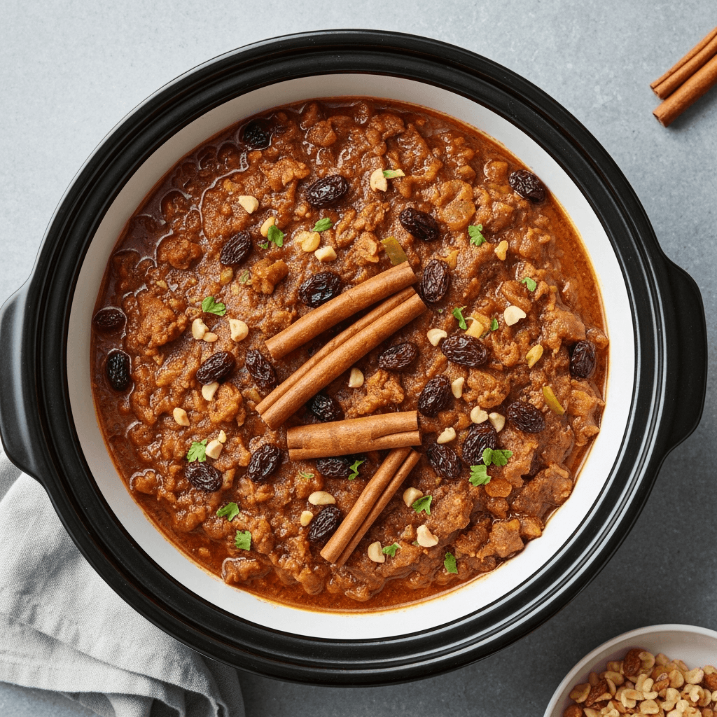Slow Cooker Bobotie with Dried Fruit and Nuts