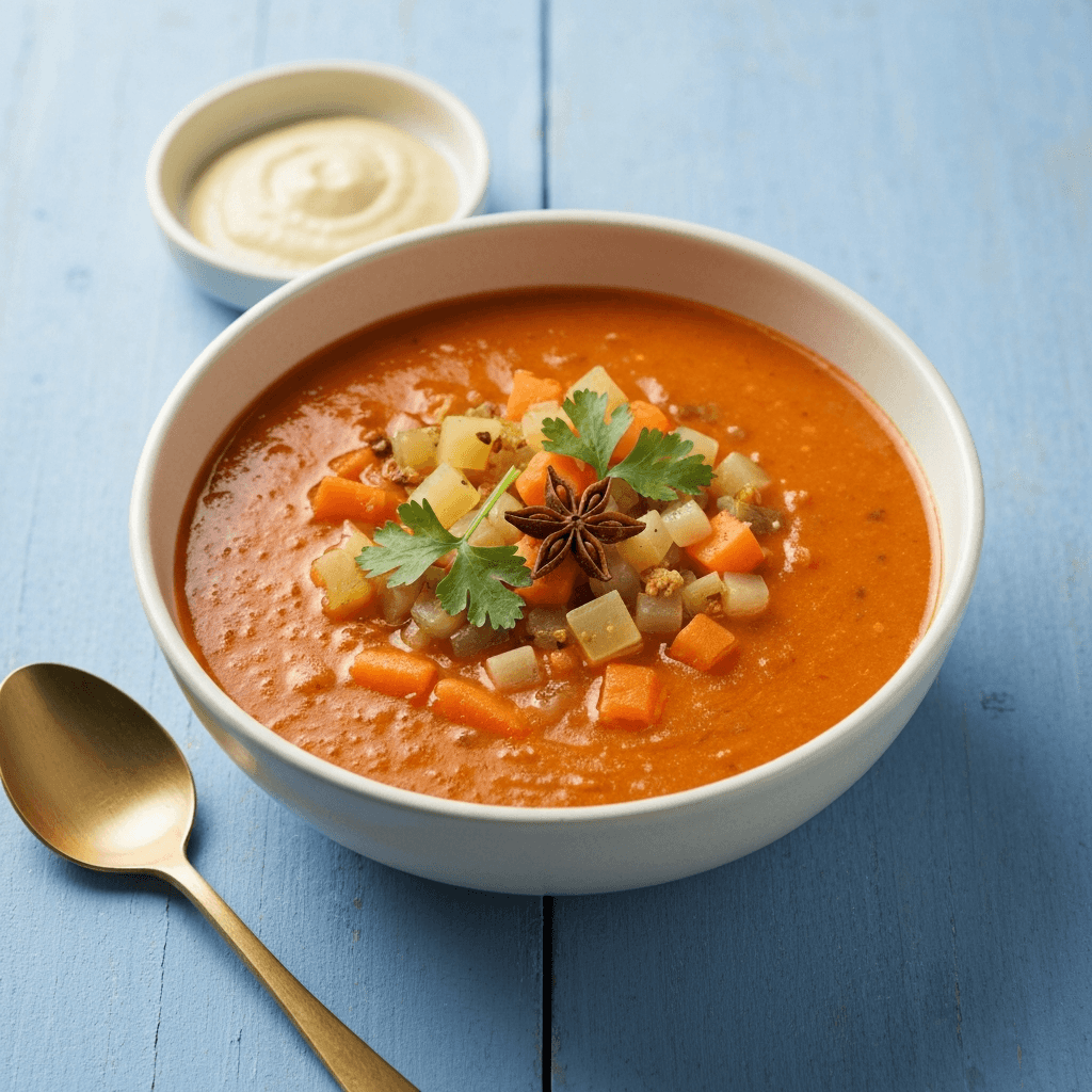 Bobotie-Spiced Carrot and Ginger Soup