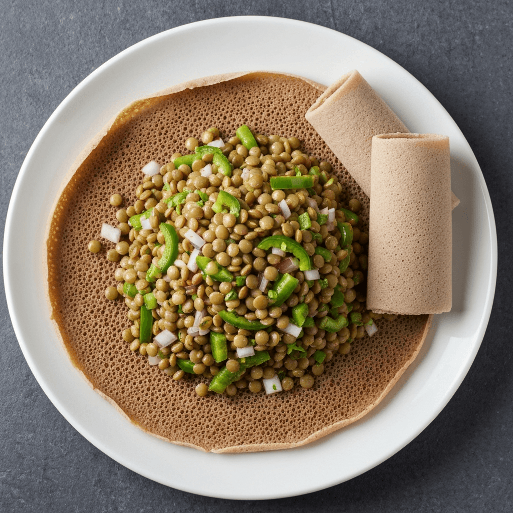 Azifa (Lentil Salad) with Injera