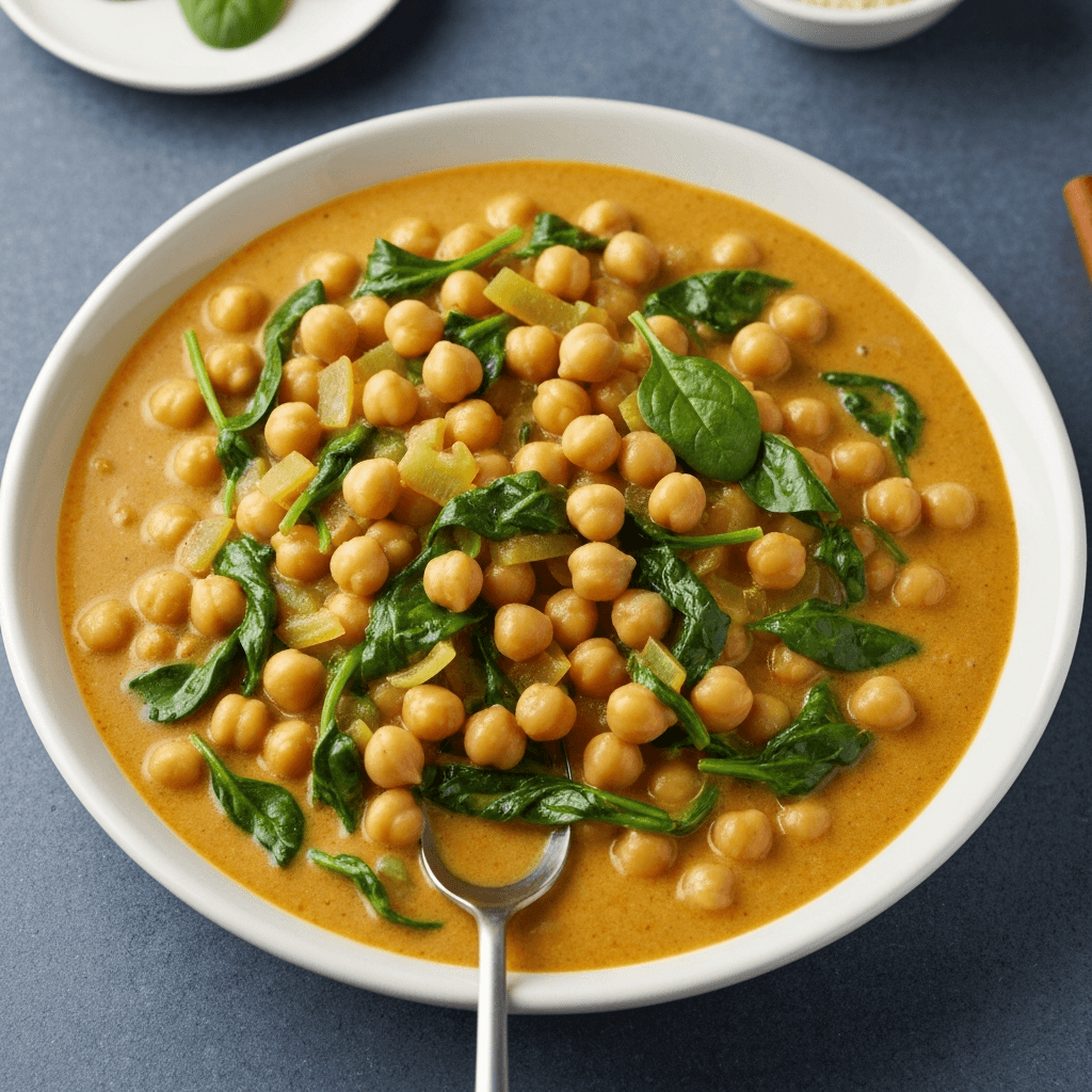 Coconut Curry with Chickpeas and Spinach