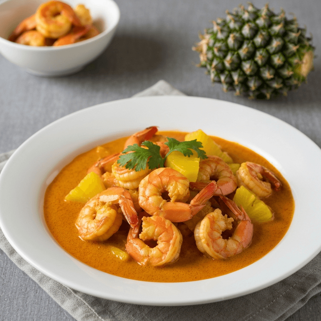 Gulai Udang (Shrimp Curry) with Pineapple and Coconut Milk