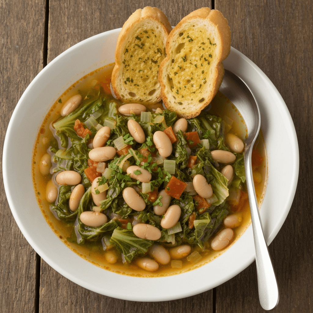 Escarole and Bean Soup with Toasted Garlic Bread