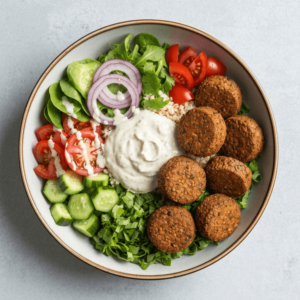 Baked Falafel Bowls with Tahini Dressing