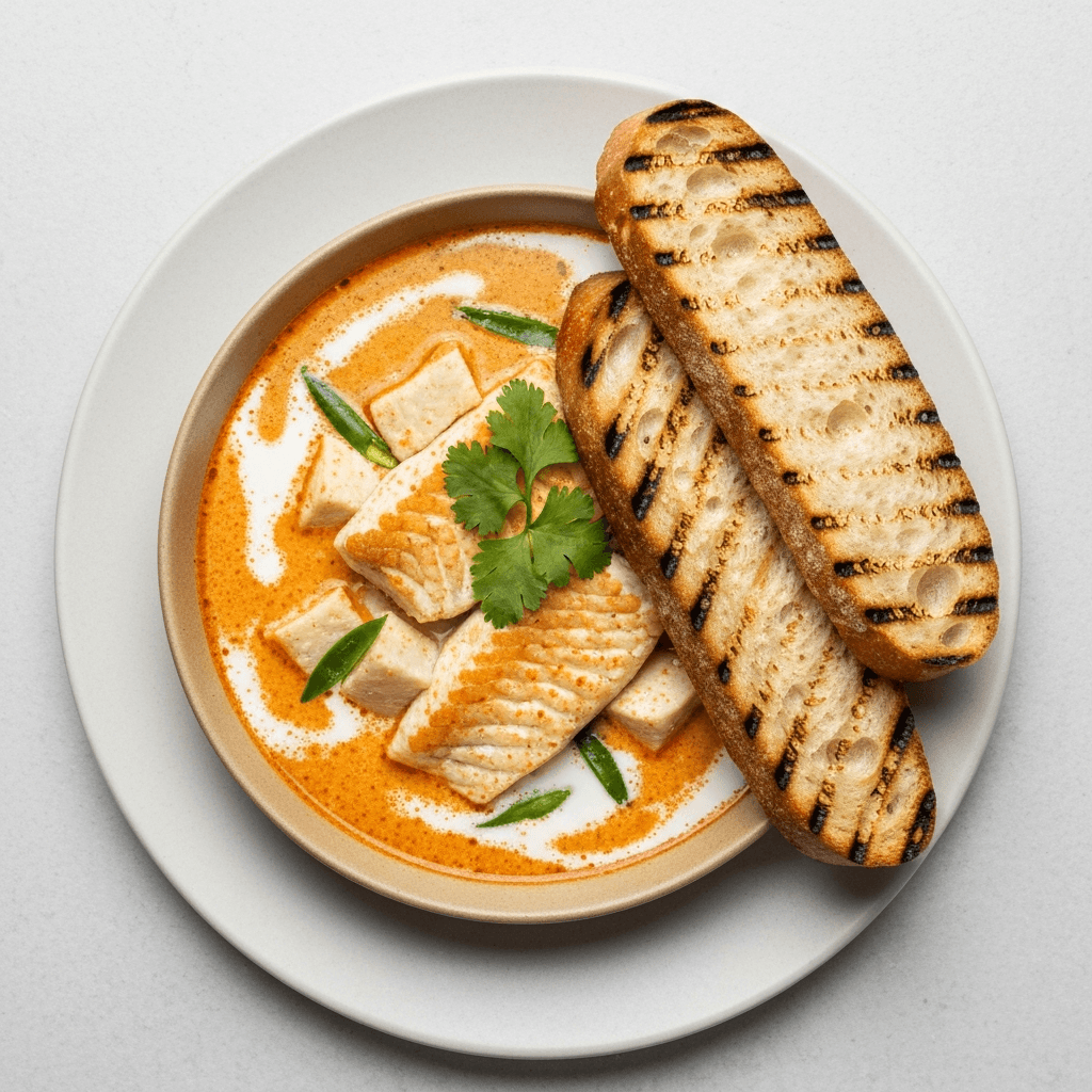 Tom Yum Fish Soup with Coconut Milk & Lemongrass Sourdough