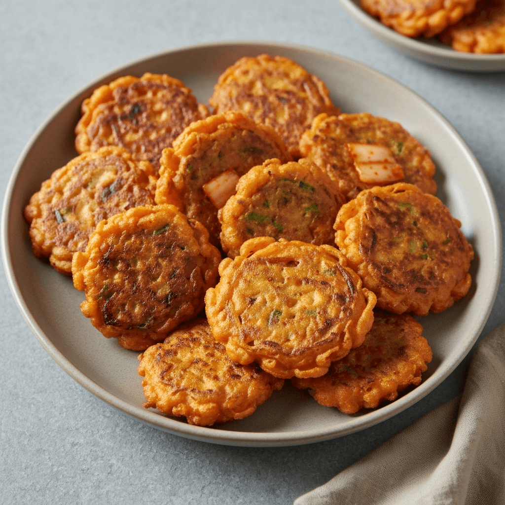 Korean Inspired Sweet Potato and Kimchi Fritters