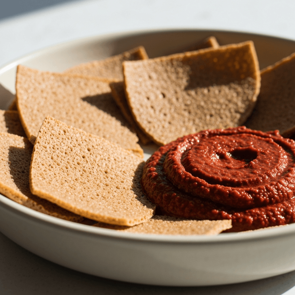Injera Chips with Awaze Dip