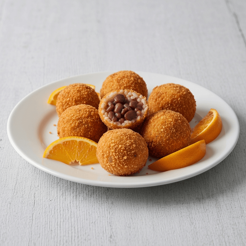 Feijoada Arancini with Pão de Queijo Crumbs
