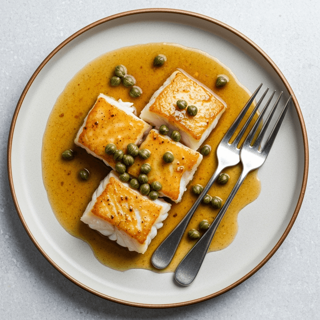 Pan-Fried Cod with Brown Butter Sauce and Capers