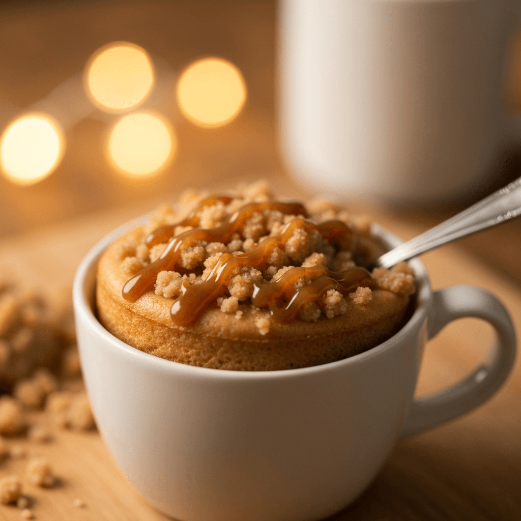 Caramel Apple Crumble Mug Cake
