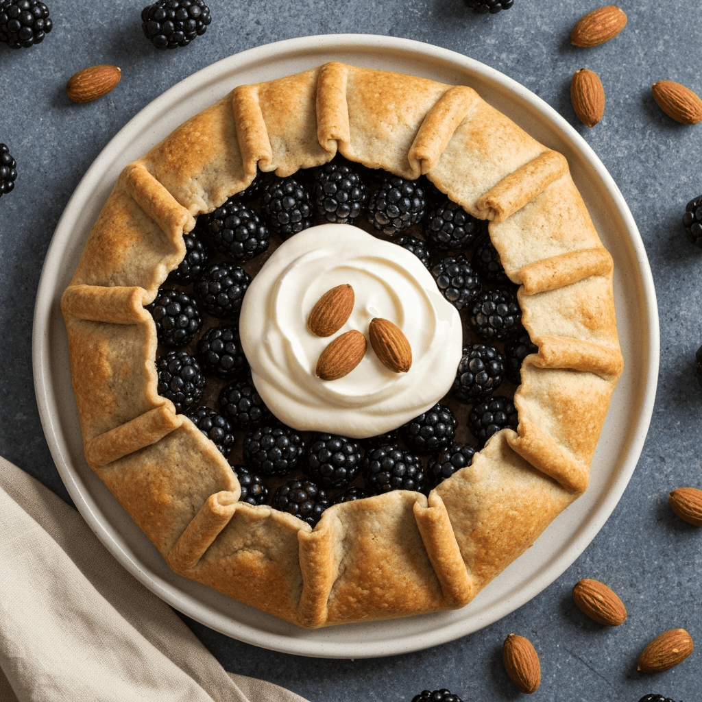 Blackberry and Almond Galette with Crème Fraîche