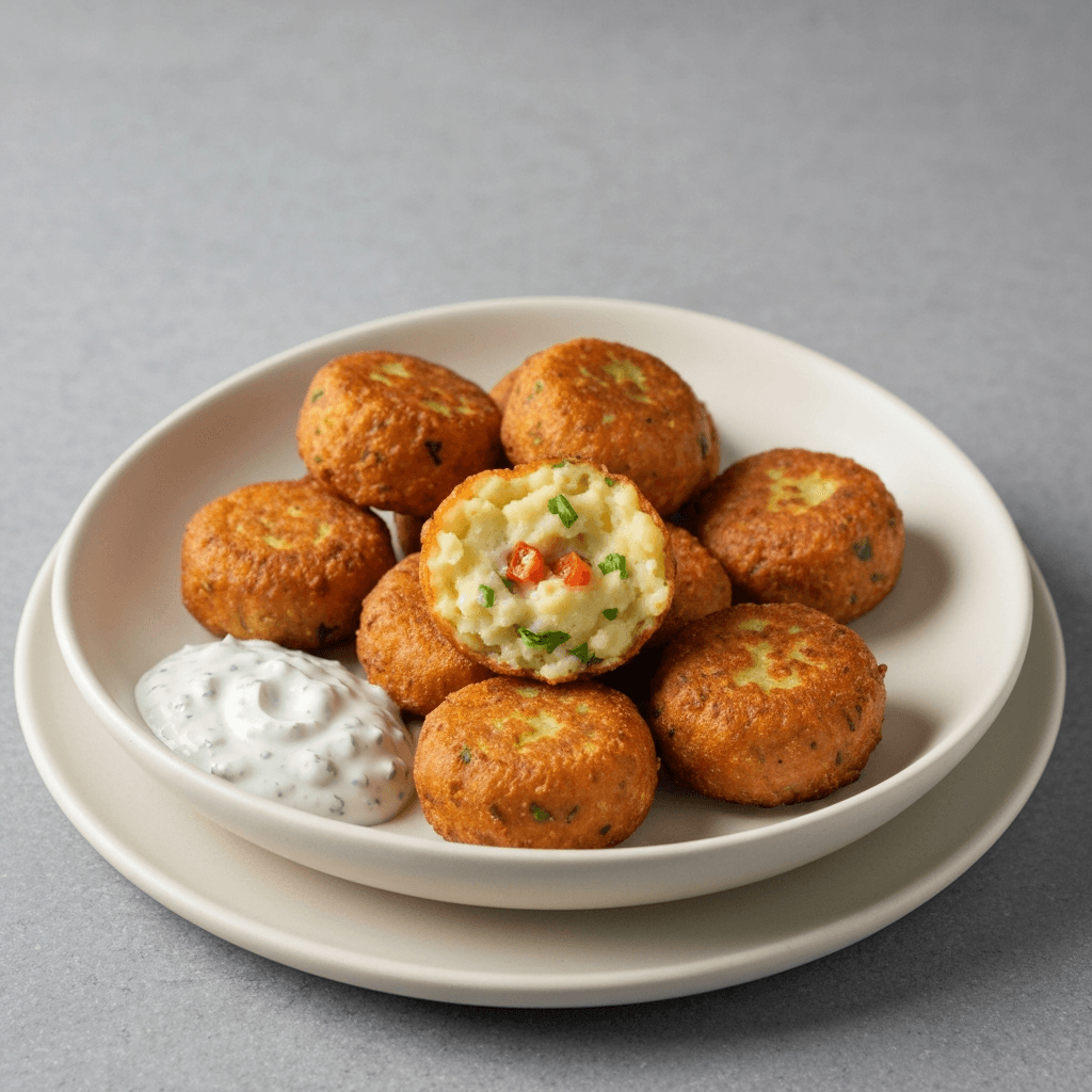 Bobotie Fritters with Spicy Yoghurt Dip