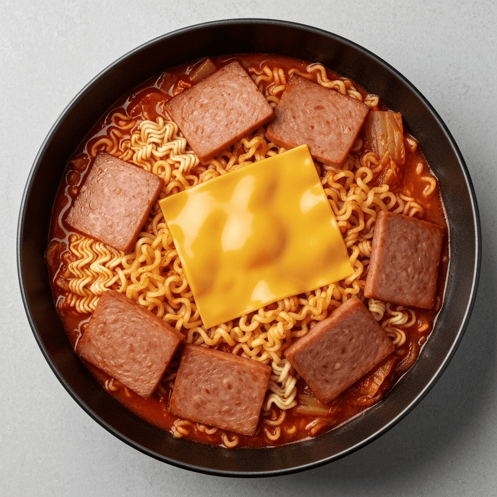 Quick Kimchi Jjigae with Ramen and Spam