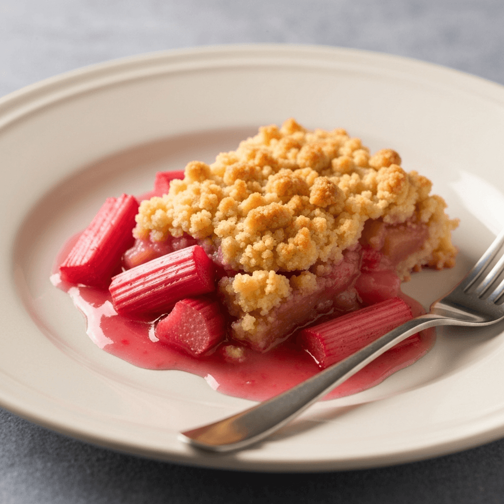 Rhubarb Fool with Ginger Crumble