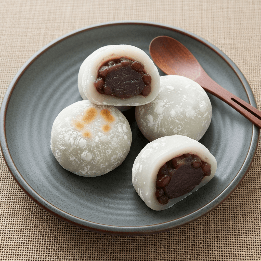 Mochi Ice Cream with Red Bean Paste (Azuki)