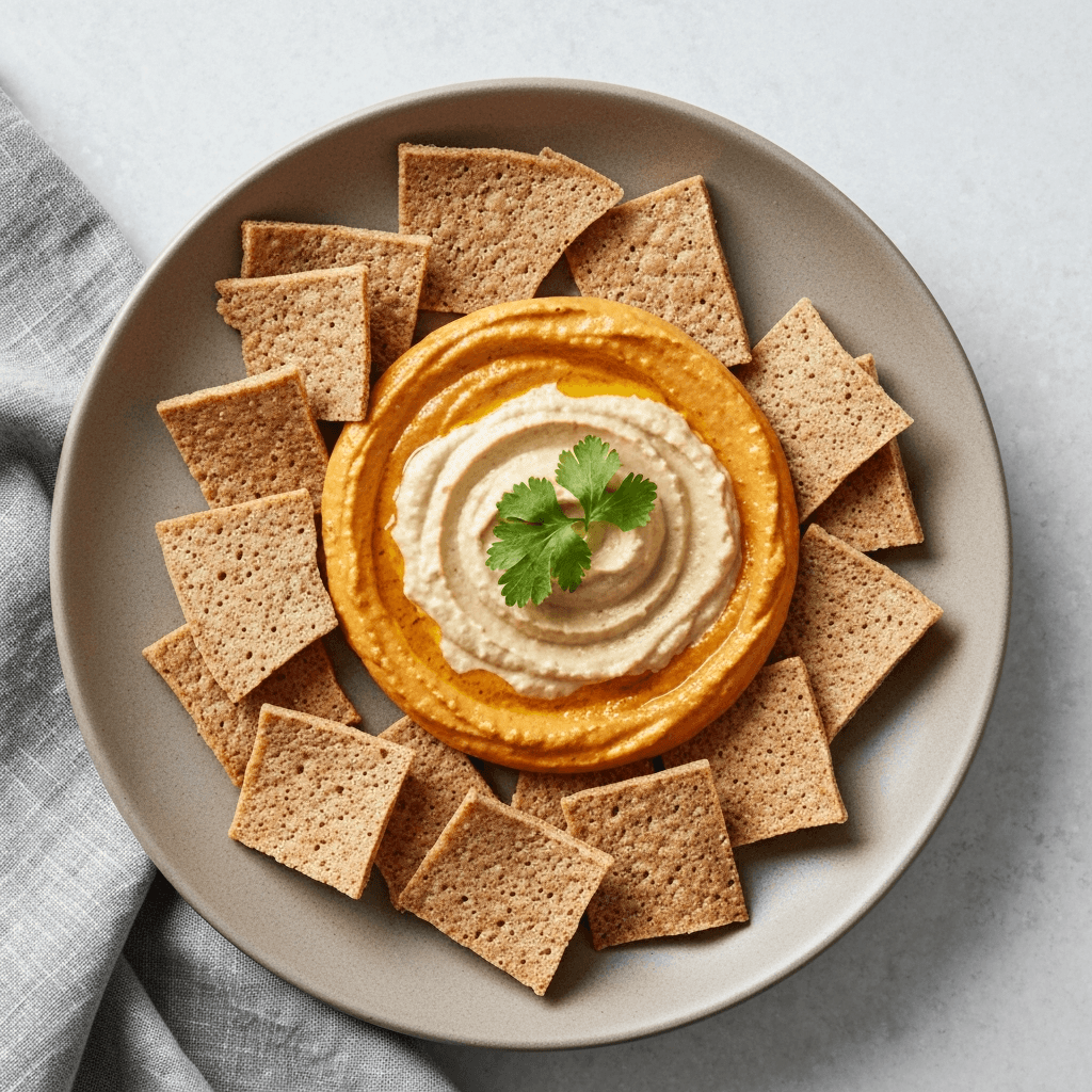 Ethiopian Spiced Hummus with Injera Chips