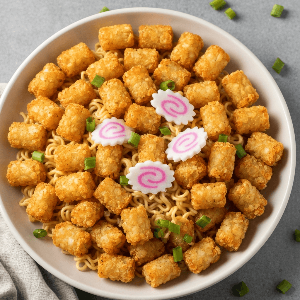 Miso Ramen Tater Tot Casserole