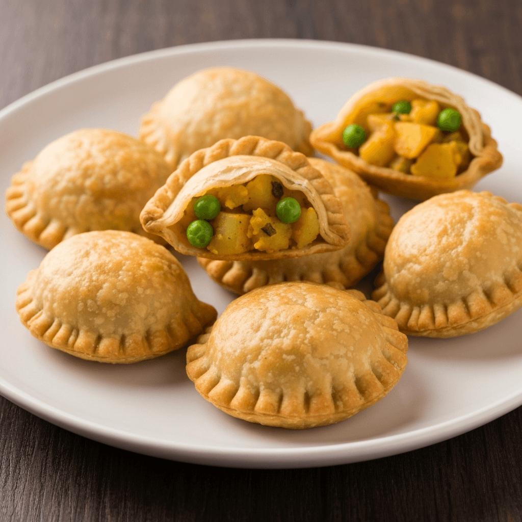 Vegetable Curry Puffs with Potato and Peas Filling