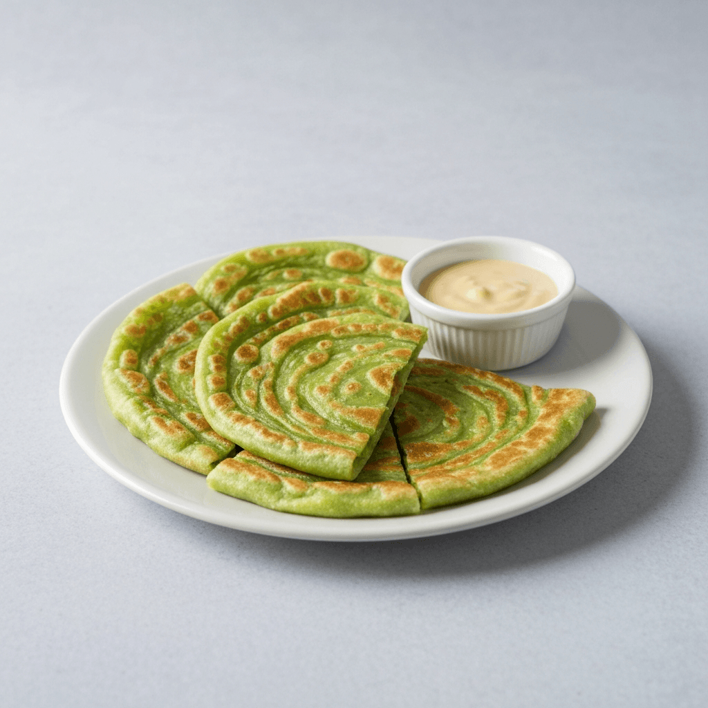 Pandan Roti Prata with Kaya Dip