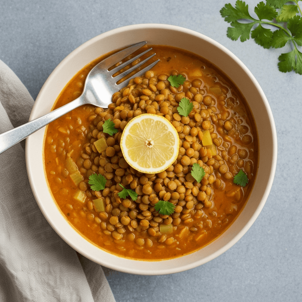 Tagine-Spiced Lentil Soup with Lemon and Coriander