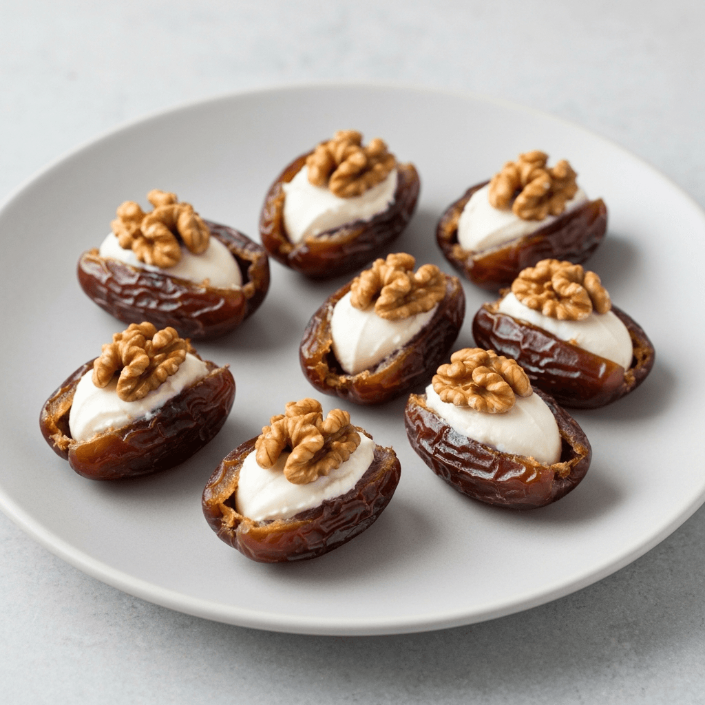 Moroccan Tagine-Spiced Stuffed Dates with Goat Cheese and Walnuts