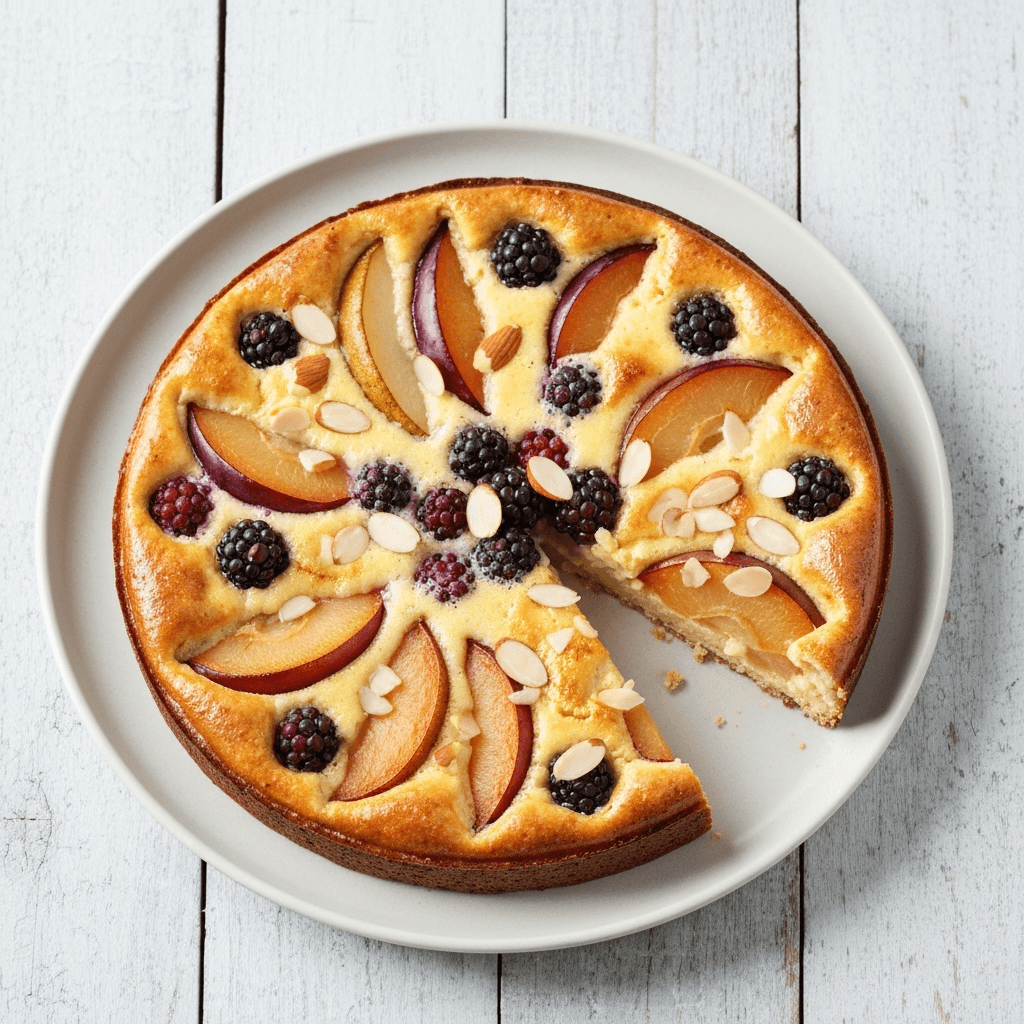 Clafoutis with Autumn Fruits and Almonds