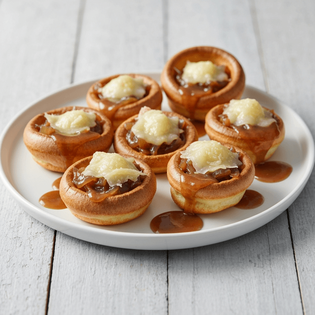 French Onion Soup Yorkshire Puddings with Gravy
