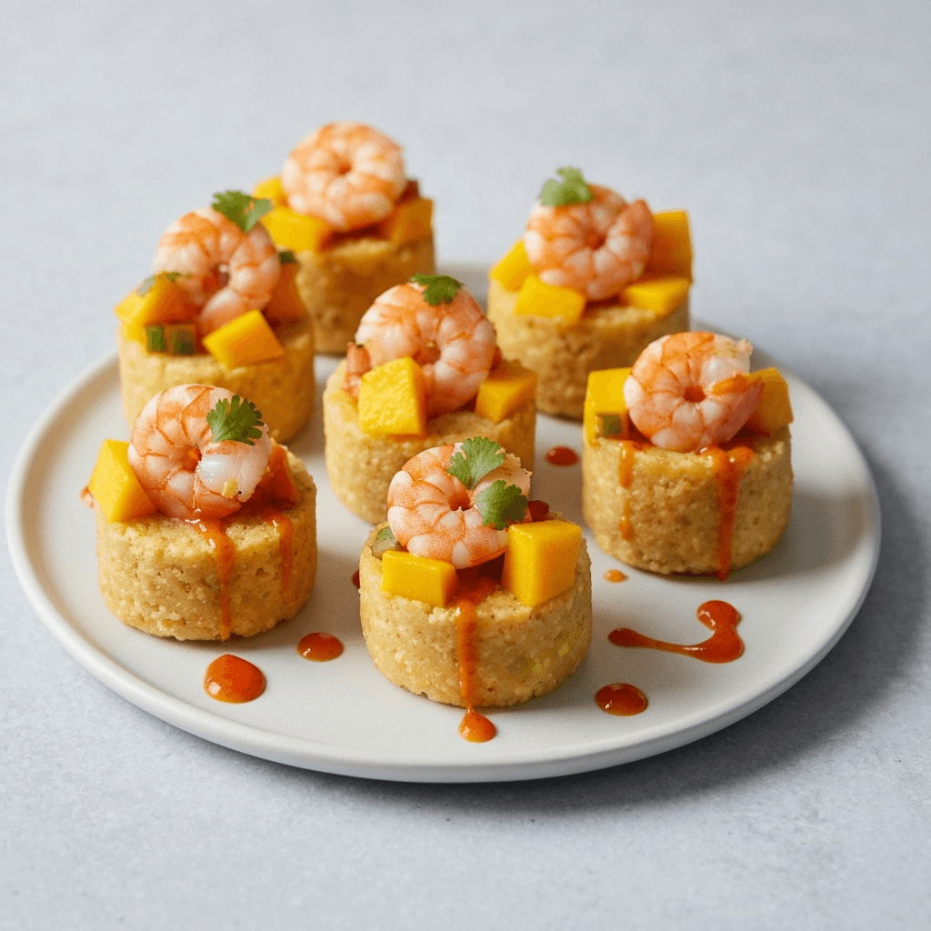 Mini Shrimp and Mango Tamales with Habanero Aioli