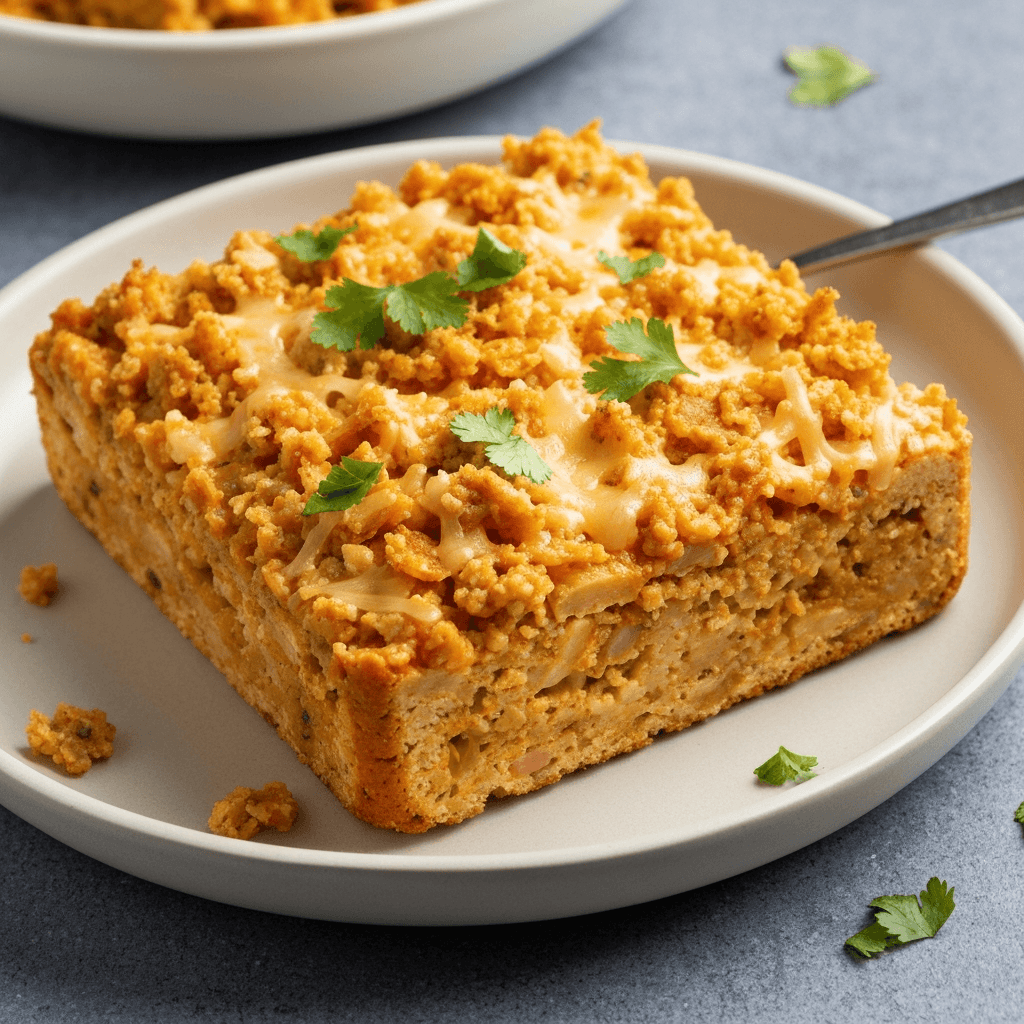 Savory Tamale Bread Pudding with Salsa Roja