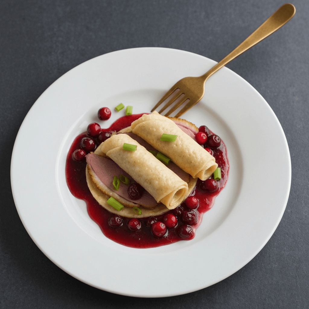 Christmas Day Peking Duck Pancakes with Cranberry Hoisin