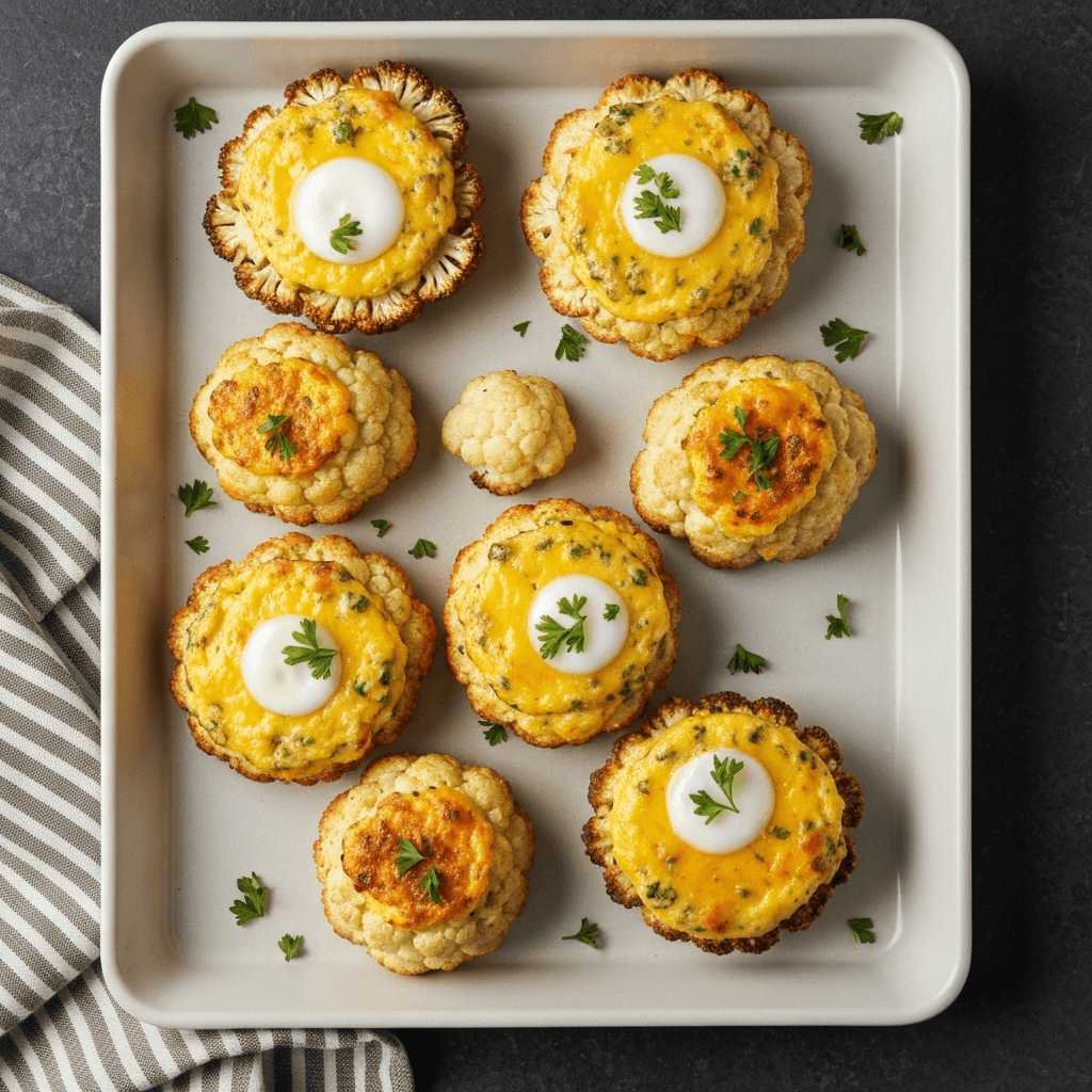 Savory Baked Cauliflower & Egg Breakfast Boats