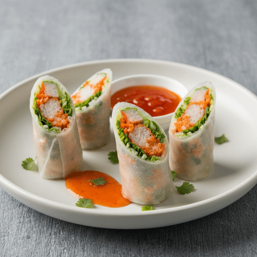 Bobotie Spring Rolls with Sweet Chili Dipping Sauce