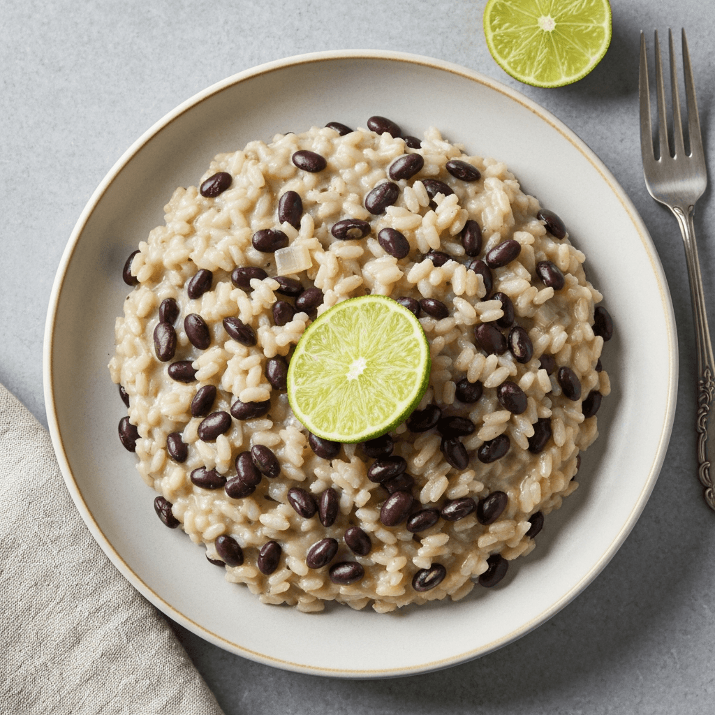 Black Bean and Coconut Milk Risotto with Lime
