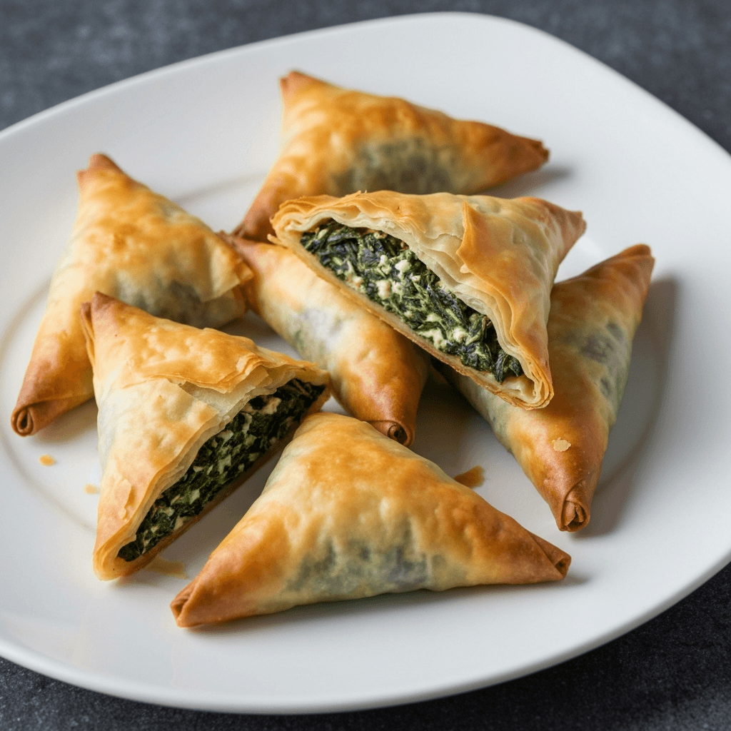 Spanakopita Triangles (Greek Spinach Pies)