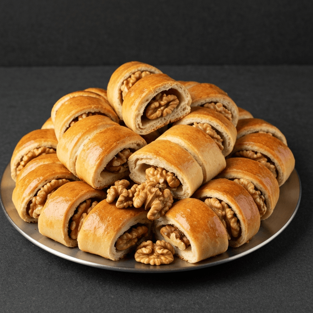 Tahinli Çörek (Tahini Bread) with Walnuts