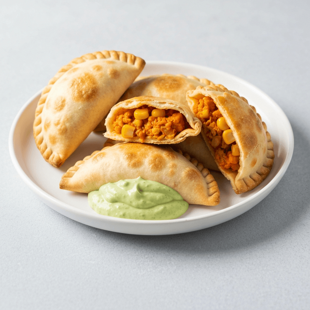 Chipotle Chicken & Corn Empanadas with Avocado Ranch Dip
