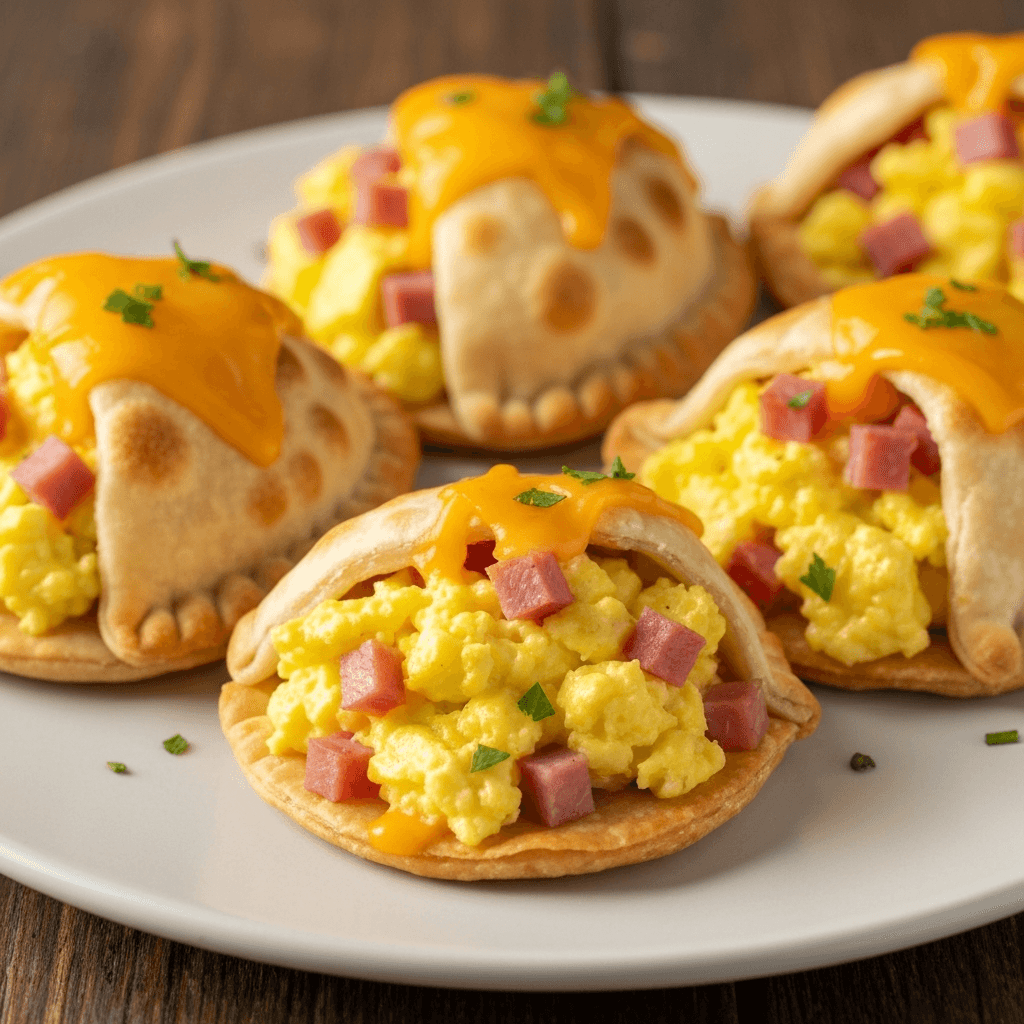Breakfast Empanadas with Scrambled Eggs, Ham, and Cheese