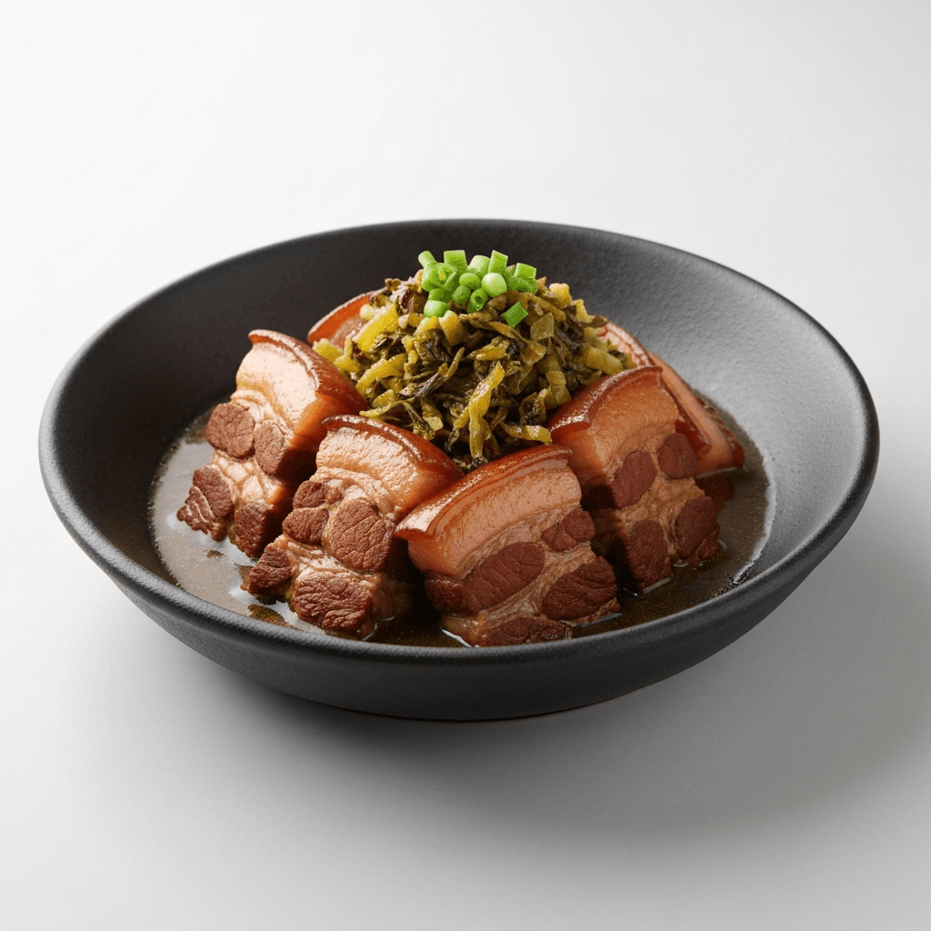 Braised Pork Belly with Preserved Mustard Greens (Mei Cai Kou Rou)