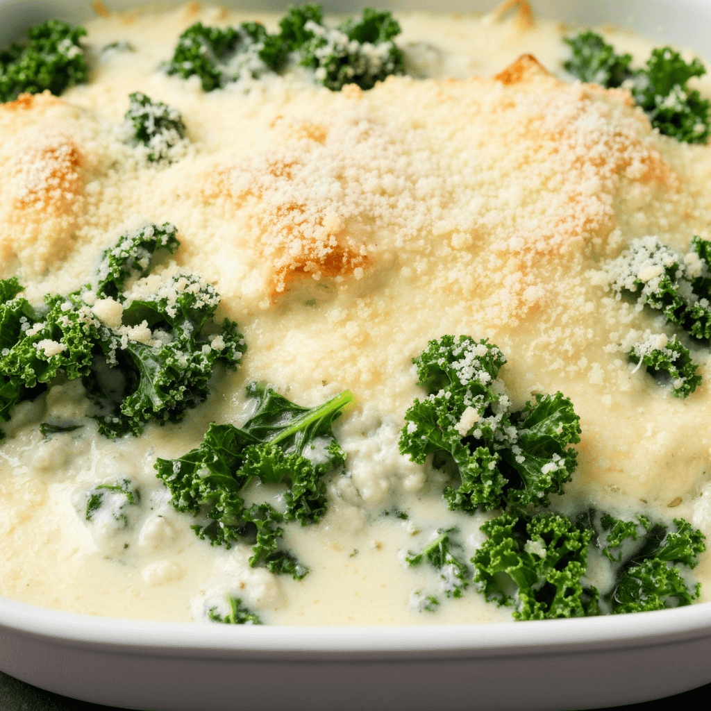 Creamy Kale and Jersey Milk Gratin